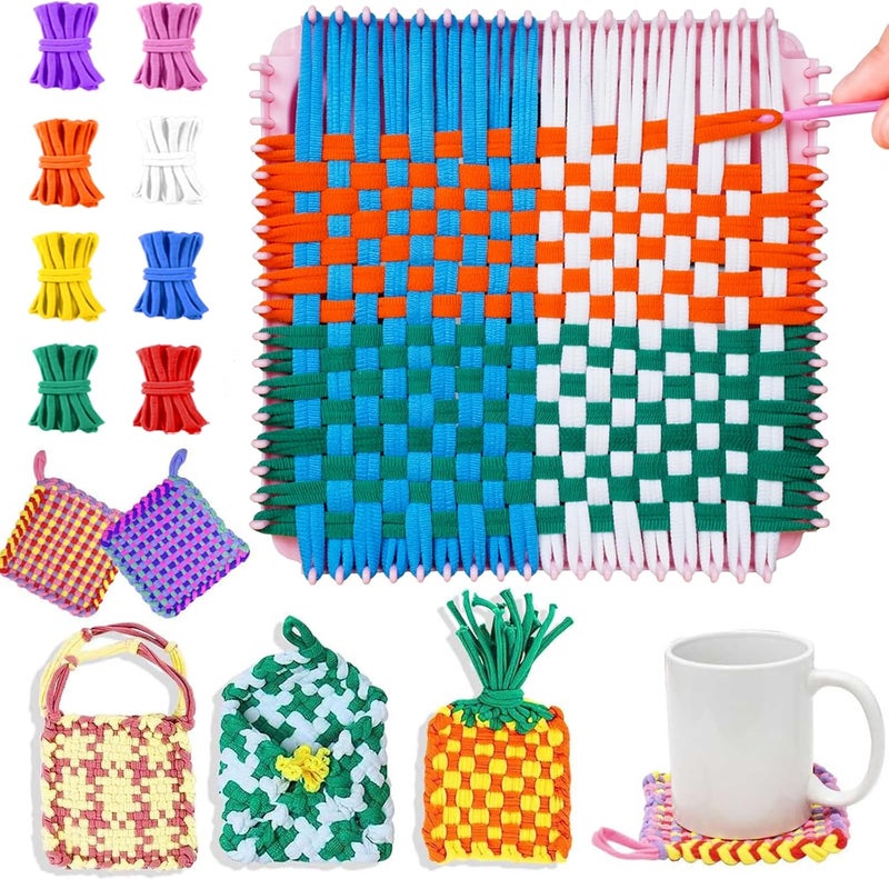 Disracker Weaving Loom Kit Crafts - Arts and Crafts for Kids and Adults, Ideal Gifts for Girls Ages 5 6 7 8-12 14, Potholder Knitting Loom Kit - Image 1
